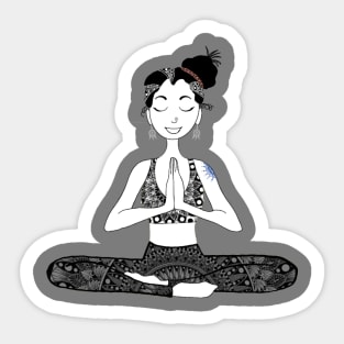 Mandala Yoga Girl Sticker